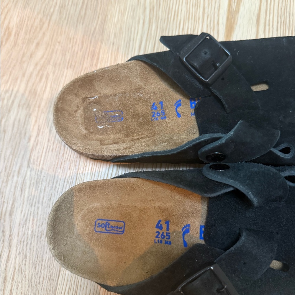 Birkenstock Boston Suede Black size 41 - soft footbed - Picture 4 of 9